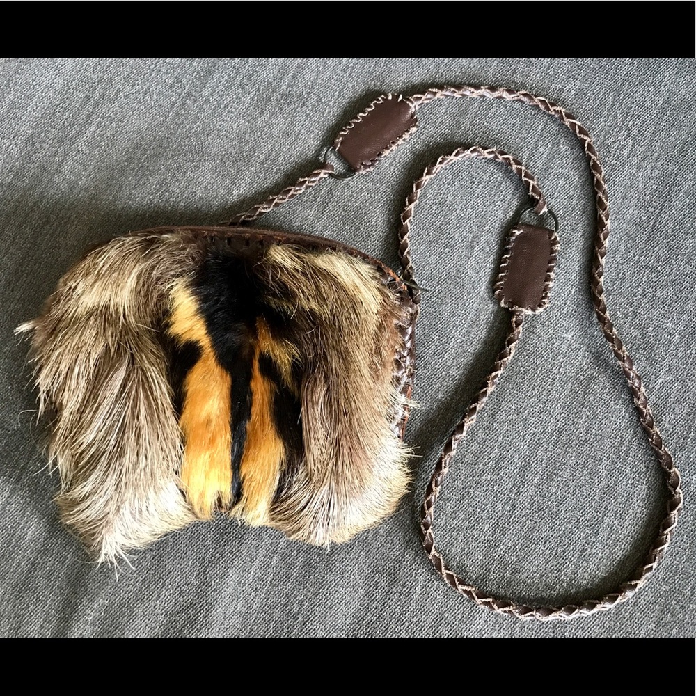 Vintage Fur cross body purse.